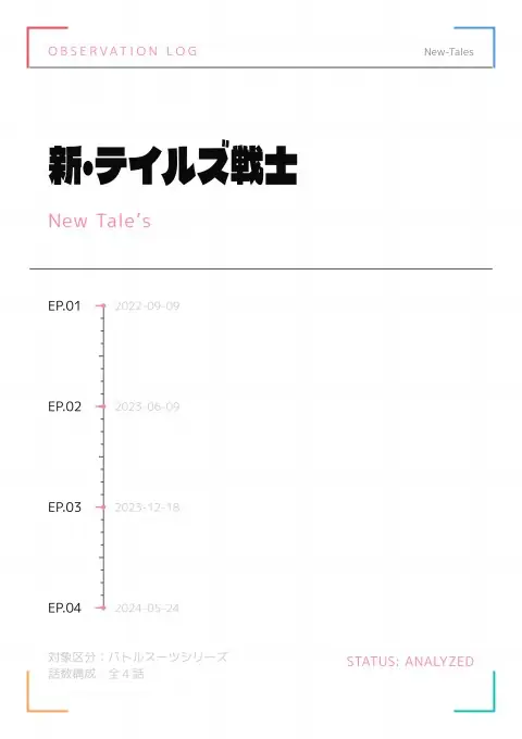 【報告書】New Tale’s 新・テイルズ戦士 研究分析結果 主演 特撮ヒロイン作品 