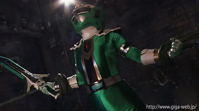 食虫植物怪人に拘束されるサイリュウグリーン